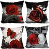 Стильные наволочки с принтом красных роз для домашнего декора ,,наволочки для подушек дивана и кресла, украшение для дома, спальни