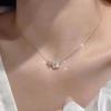 Elegant Delicate Zircon Cherry Blossom Necklace For Women Girls  Flower Choker Necklace Party Jewelry Accessories Gift