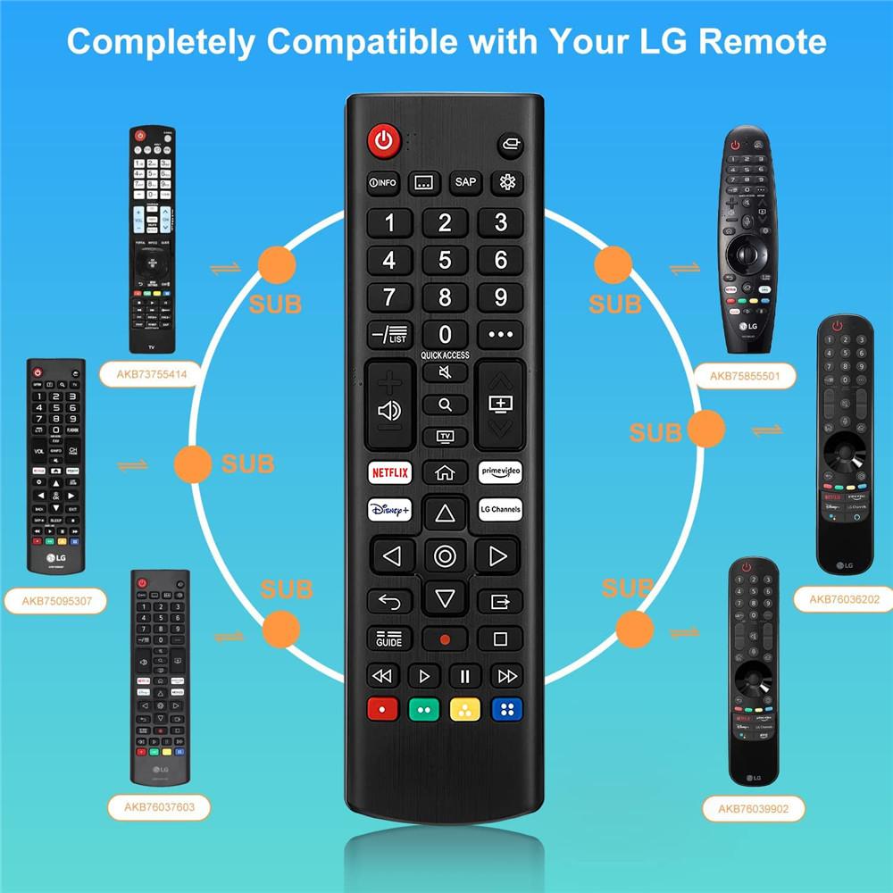 AKB76037601 Universal Remote Control for LG LED OLED LCD Smart TV 4K 8K UHD HDTV webOS NanoCell QNED HDR TVs Infrared Remote