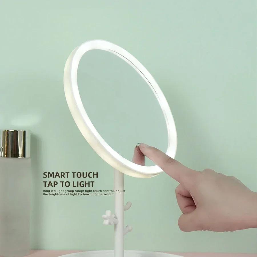 Светодиодное зеркало для макияжа с лампой настольного типа Интернет знаменитости заполняющее световое зеркало Ins Style Dormitory Desktop портативное туалетное зеркало