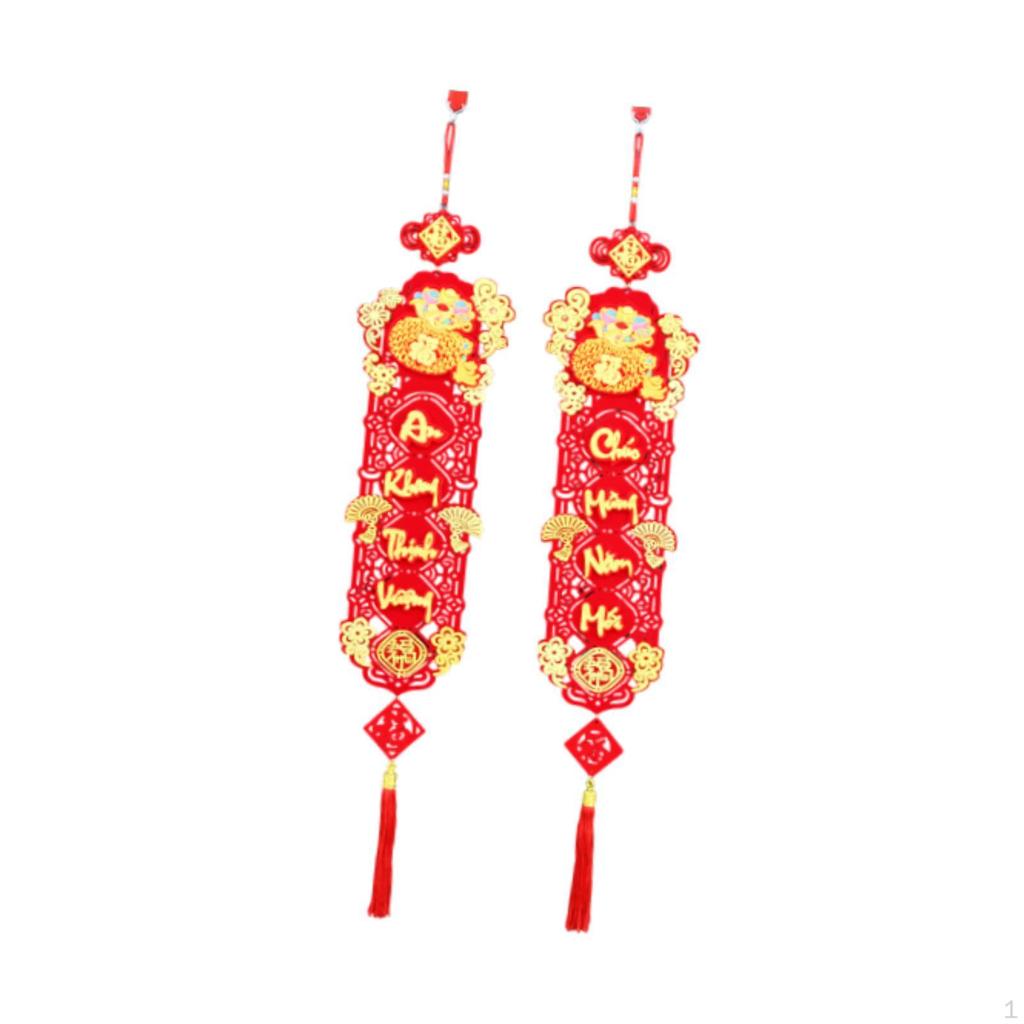 Vietnamese Year Red Hanging Couplets Blessing Pendant Decorative Photo Props Ornament Door Sign