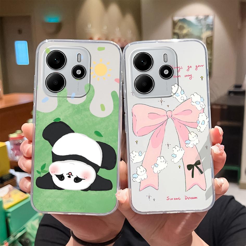 Забавные черные задние крышки для кота для Redmi Note 14 Pro Plus A3 K80 Pro A4 14R новый чехол для телефона эстетический дизайн жидкий силиконовый мягкий корпус для Redmi бампер