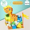 90-200 шт., DIY животные, мраморные гонки, бег, лабиринт, шарики, строительные блоки, воронка, слайд, большой размер, кирпичи, развивающие игрушки для детей
