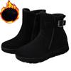 Женские зимние ботинки Замшевые ботильоны Снежные ботинки Женские Теплые Меховая Плюшевая Стелька Удобные Ботас Мухер Плоская Обувь Женская