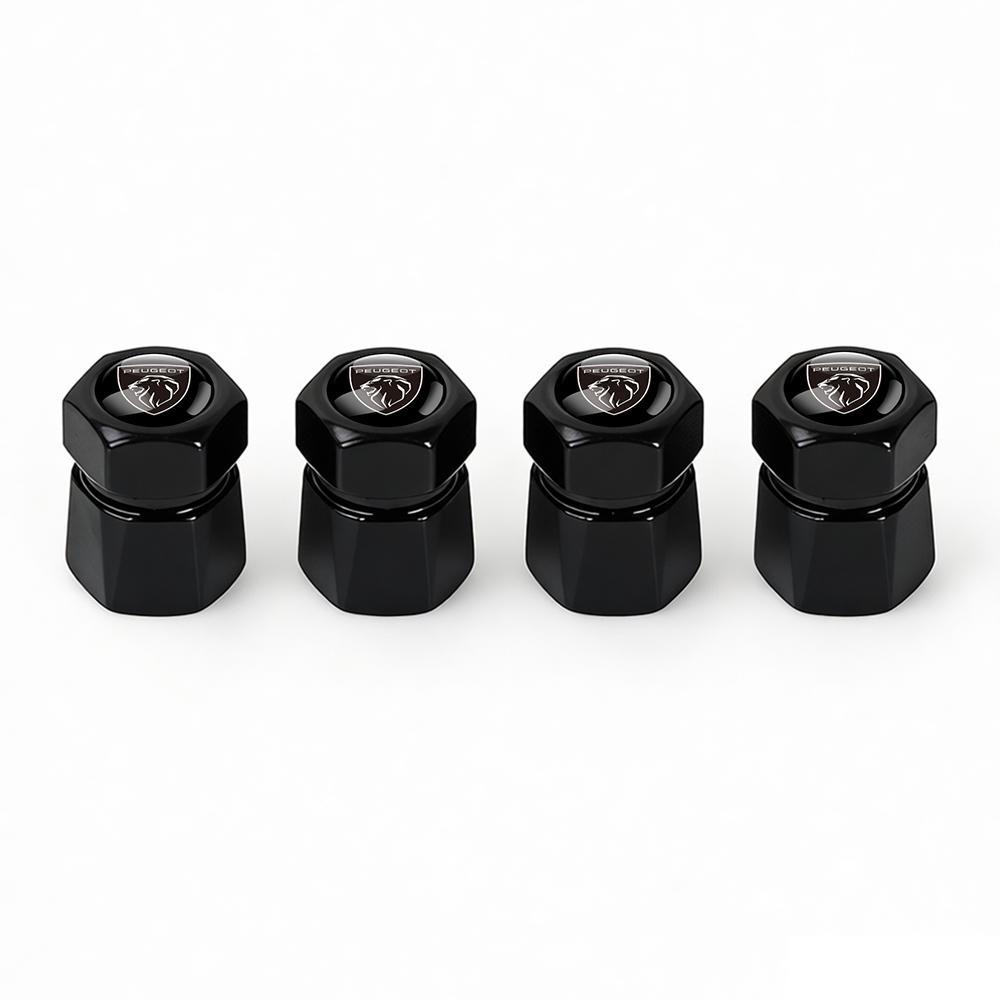 4Pcs 3D Aluminum Alloy Car Wheel Tire Air Valve Dust Cap Center Cover For Peugeot 206 2008 306 307 3008 406 4008 5008 607 1008