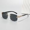 2025 Frameless Cut-Edge Men's Sunglasses with Leopard Temple - European & American High-End Trend