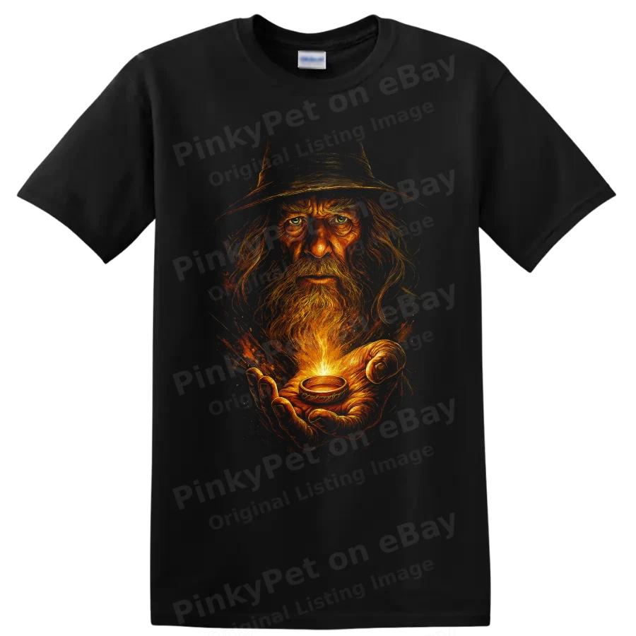 Lord of the Rings Wizard Ring Glow Fantasy T Shirt Lotr Movie Tee