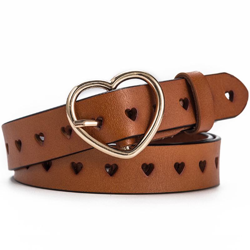 Women Belt Deduction Side Gold Buckle Jeans Wild Belts Fashion Students Simple Casual Trousers Belt