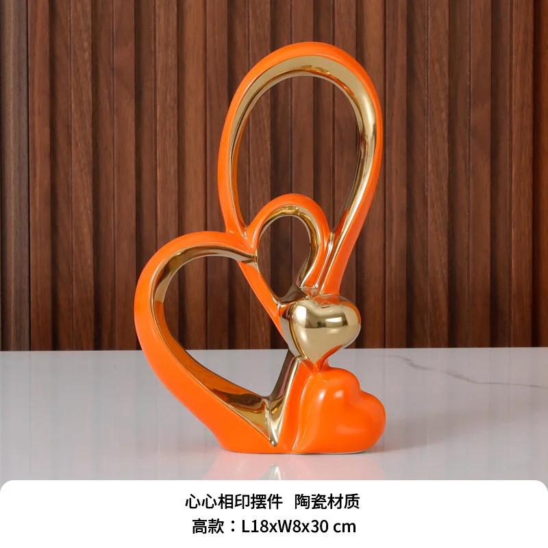 Скандинавская романтическая атмосфера скульптура украшение керамическая любовная связь свет роскошь сочетание домашний День святого Валентина украшение