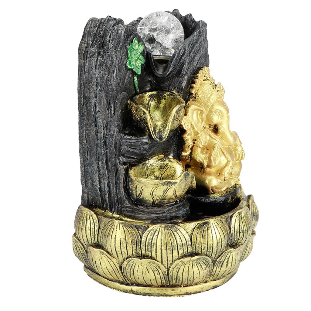 Настольный фонтан Ганеша статуя слона Будды украшение для дома украшение с декором из светящегося шара