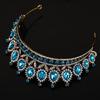 Luxury Blue Rhinestone Crystal Wedding Crown Bride Tiaras And Crowns Queen Diadem Pageant Crown Bridal Hair Jewelry Accessories