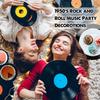 90 Pcs 13 Inch 1950'S Rock And Roll Vinyl Record Paper Placemat Round Disposable Music Coasters For Drinks Classic Vintage Party