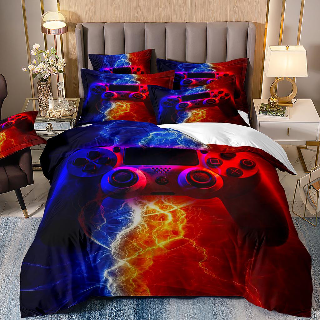 3D Gamepad Bedding Set Microfiber Quilt Cover Three-Piece Set