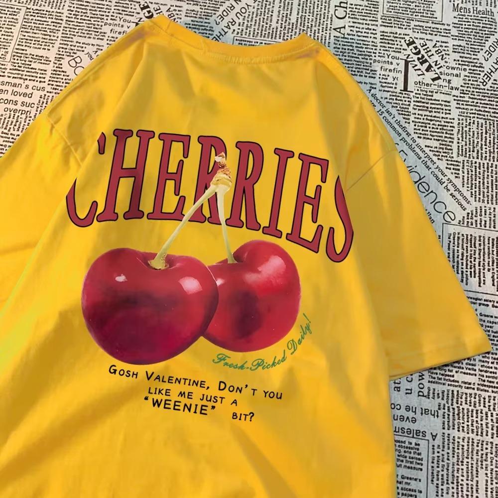 Cherries Cosh Valentine Мужские Женские Футболки Летняя Хлопковая Повседневная Одежда Футболка С Круглым Вырезом Свободная Парная Футболка Новая