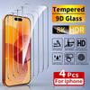 4 шт. Закаленное стекло для iPhone Air 14 13 12 11 15 16 17 Pro Max Защитное стекло для экрана iPhone 7 8 X XS XR Защитная пленка из стекла