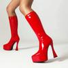 Женские сапоги до колена, женские высокие сапоги на платформе и шпильке, туфли на молнии