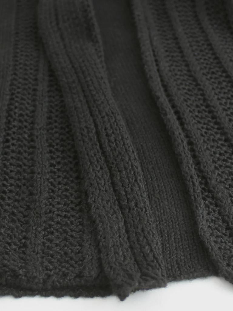 Европейский и американский вязаный кардиган с длинными рукавами и средней длиной для весны, осени и зимы