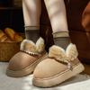 Fashion 2025 New Winter Warm Platform Shoes Woman Indoor Fluffy Slippers Soft Faux Fur Anti-slip Thick Sole Female Home Floor Snow Boots