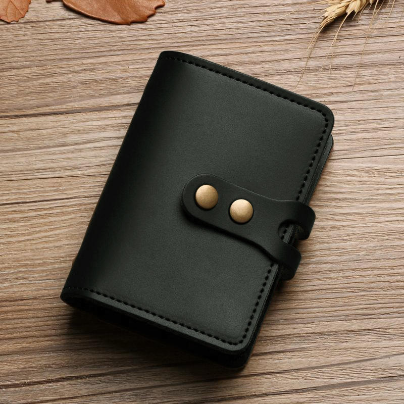 Мужская сумка для карт из искусственной кожи с большой емкостью, винтажная застежка, противоугонный чехол для кредитных карт, прозрачный бумажник для визиток