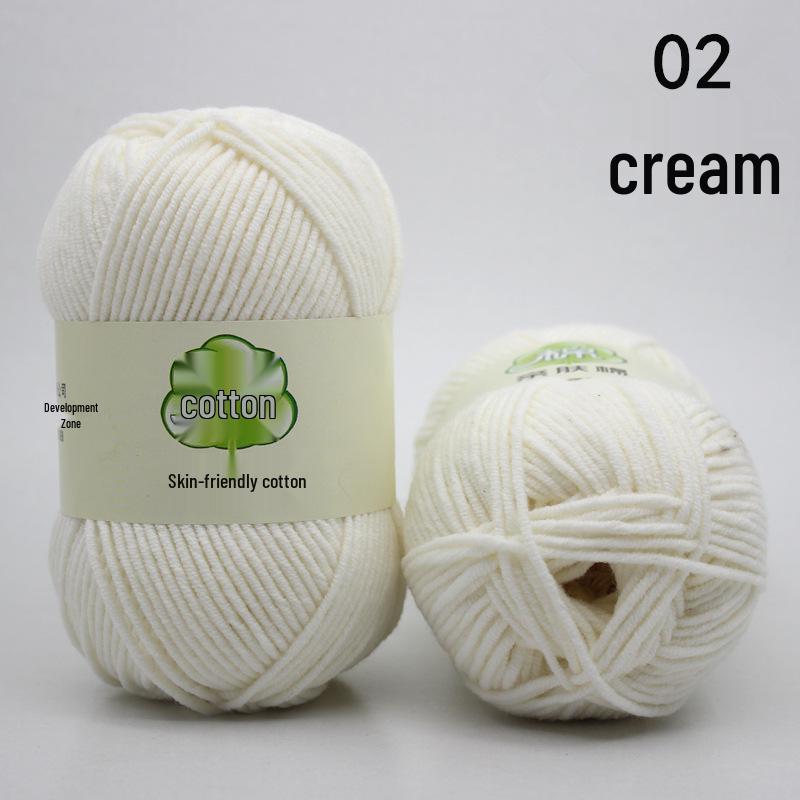 Пряжа из гребенного 5-слойного молочного хлопка для вязания и вязания крючком своими руками - Набор материалов средней толщины для шарфа и пледа