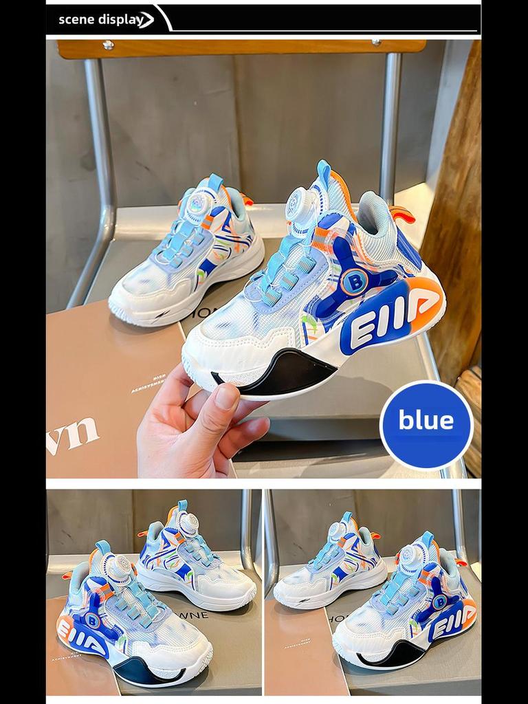 Spring/Autumn 2025 Kids' Sports Shoes: Breathable Mesh with Rotating Buckle for Girls & Boys