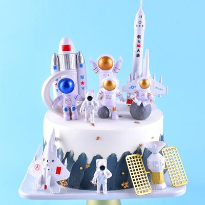 Украшение для торта на день рождения, Фигурки космонавтов, Космонавты, Планеты, Космические шаттлы, Ракеты, Модели, Детские украшения для торта