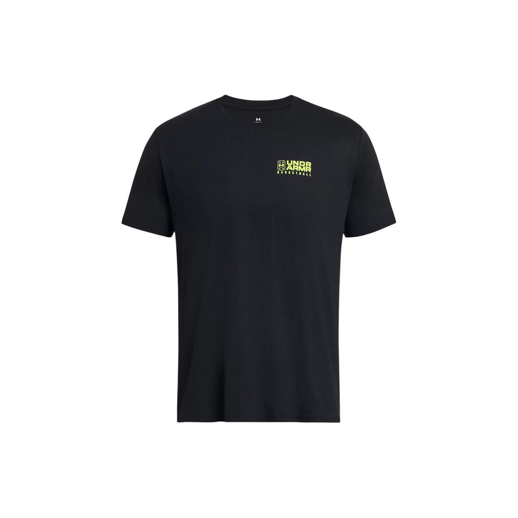 Under Armour Футболка с коротким рукавом и круглым вырезом, быстросохнущая, с принтом логотипа, мужская, черная 1382850-001