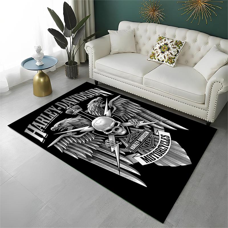 Classic H-Harleys Racing Moto Carpet Rug for Playroom Bedroom Living Room Sofa Home Decor,kid Game Area Rug Non-slip Floor Mat