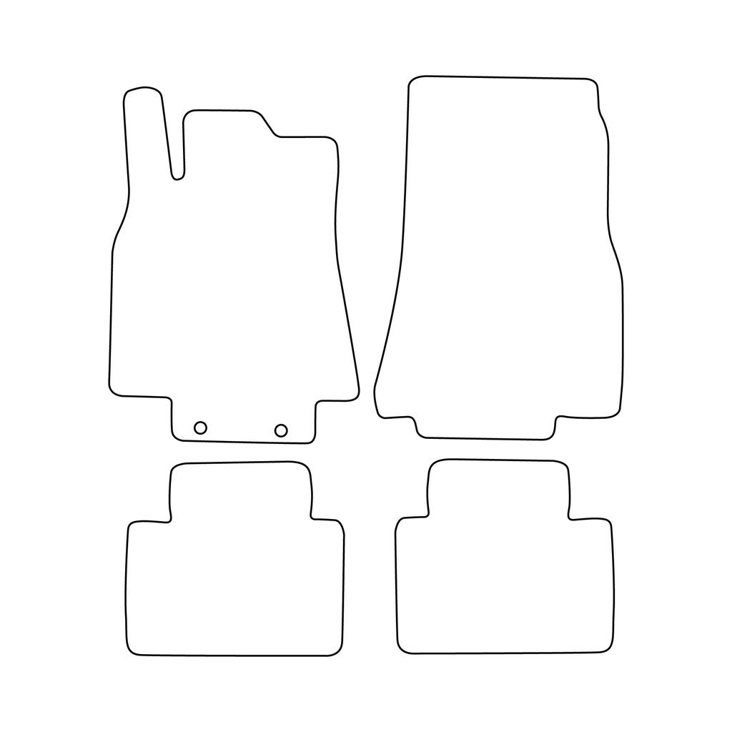 [BLM]ME004 red - Set of velour floor mats to fit Mercedes B-klass W245 2005-2011 - red trim