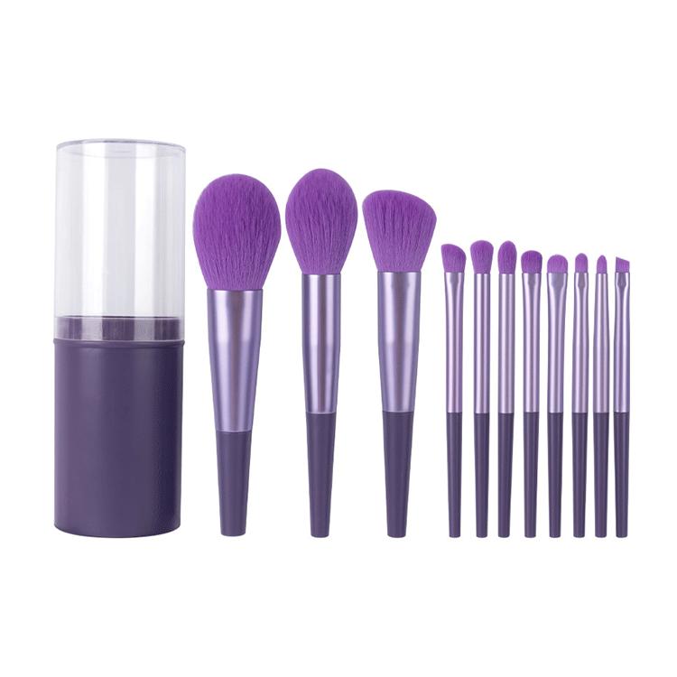 Makeup Brush Set Trade Assurance Foundation Case Shenzhen with Cylinder Factory Green Blush Pink 11pcs Opp Bag or Case or Box