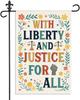With Liberty and Justice for All Garden Ag, 12 X 18 Inch Double Sided Ora Outdoor Patio Yard Decor, Housewarming Gifts F IIC