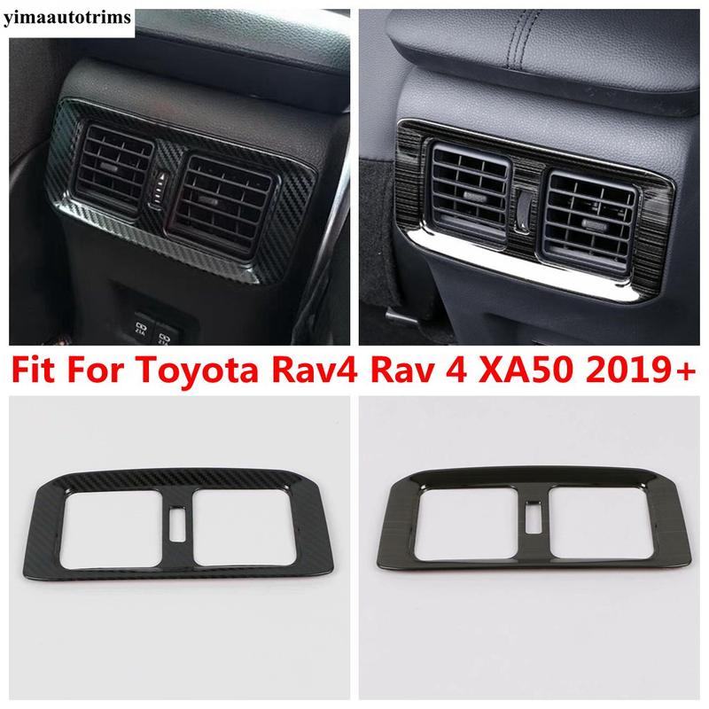 Car Rear Air AC Conditioning Vent Outlet Cover Stainless Accessories For Toyota RAV4 XA50      2024 Hybrid