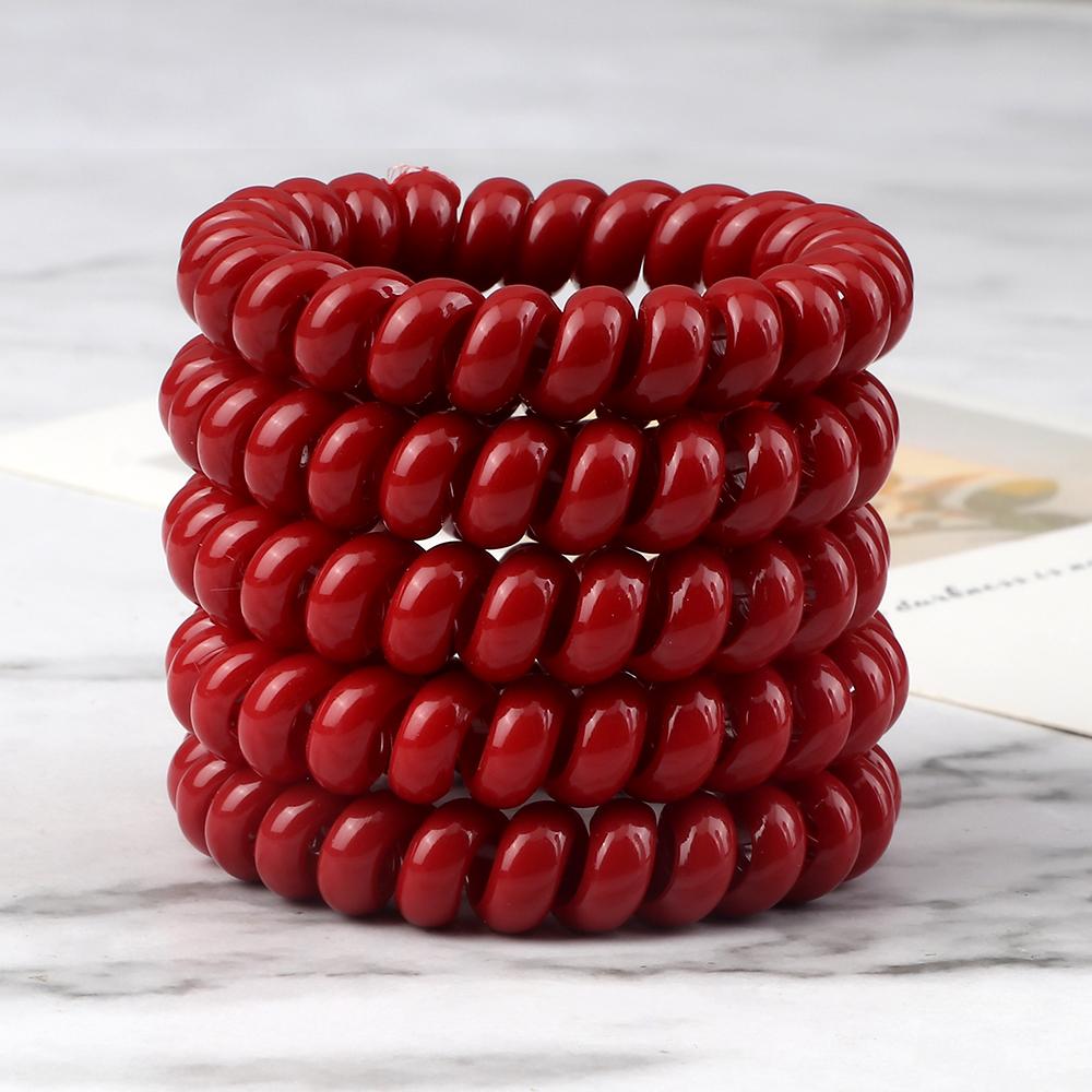 5 шт./набор Эластичные конфетные цвета Телефонный провод Простые женские резинки для волос Веревка для волос для детей Девочек Скранчи Повязка на голову Жевательная резинка Подарки