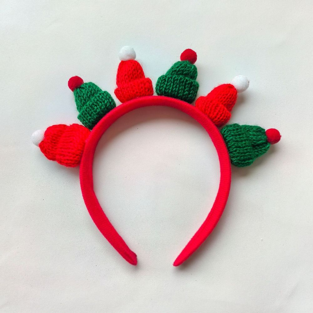 Xmas Christmas Hairband Woolen Merry Christmas Hair Hoop Cute Christmas Hat Headband Holiday Decor