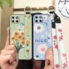 Dirt-resistant Fashion Design Phone Case For OPPO Realme C21Y/C25Y Waterproof Phone Holder Wrist Strap Kickstand Lanyard