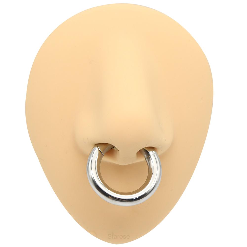 Smooth Hinged Stainless Steel Segment Hoop Ring 00G Large Size Septum Clicker BCR PA Piercing Nose Ring Ear Stretcher Weights
