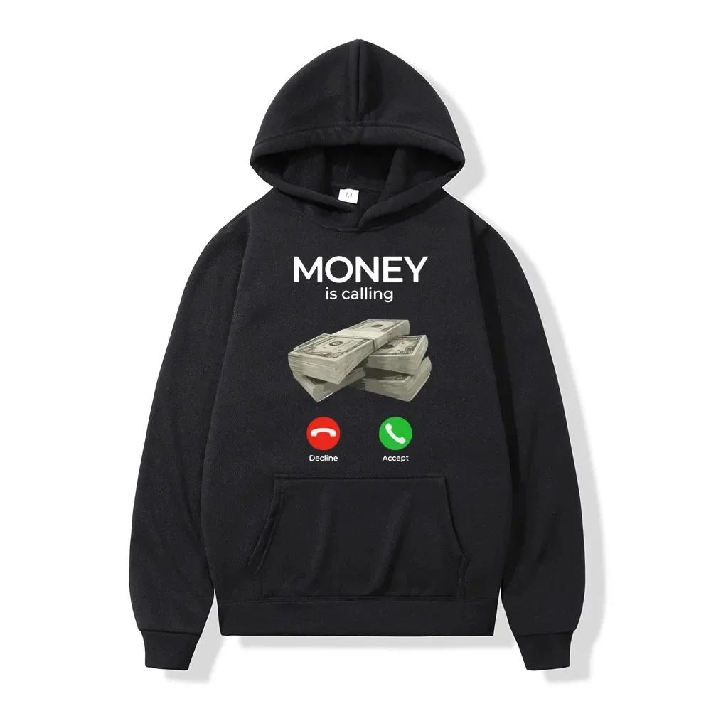 2025 Autumn/Winter Men's Hoodies Money is Summoning Printed Hoodies Women's Sportswear Fashion Street Wear Warm Hoodies