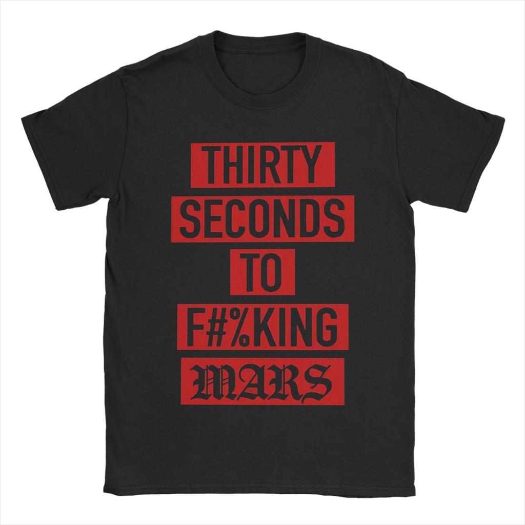 Retro THIRTY SECONDS TO MARS Rock Music Band TShirt For Unisex Unisex Round Neck Short Sleeve Tops Cotton Summer Clothing