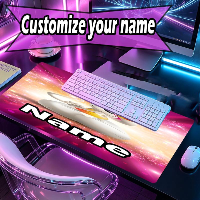 Custom Name Personalized Diddl Pattern Mousepad, Laptop PC Desk Mat, Decorative Desk Mat for Home Keyboard Pad Gift