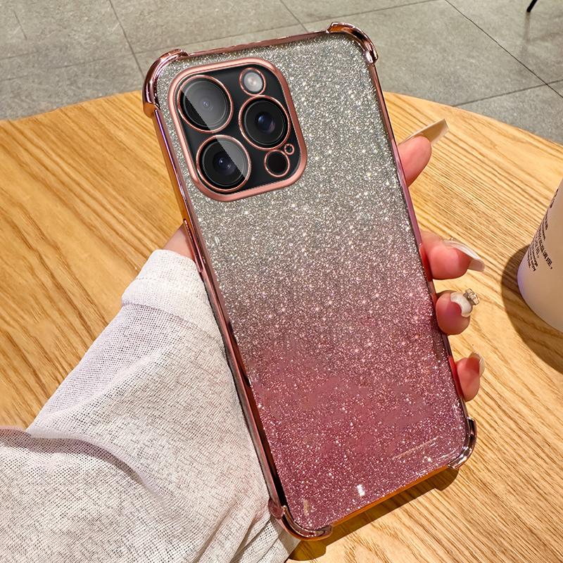 Градиентный блестящий противоударный чехол с подушкой безопасности для iPhone 15 14 13 12 11 Pro Max 15 14 Plus Samsung S24 S23 S22 S21 Ultra Plus S23FE A15 A55 A14 A34 A54