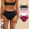 3 шт./лот, женские хлопковые трусики с двойным ремешком, размер S-XL, сексуальное нижнее белье, трусы для женщин, женское нижнее белье, трусики для девочек