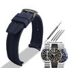 Classic New Rubber Curved End Watch Strap for Citizen BN0190 BN0191-80LBN-17E Diving BN0193 Men's Silicone 22mm Watchband Blue Black