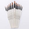 Monoceros 12Pcs Pointed Flat Top Paint Drawing Brush Acrylic Watercolor Oil Painting Pen
