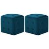 VidaXL 2 Pcs Poufs Blue 30 X 30 X 30 Cm Velvet Fabric