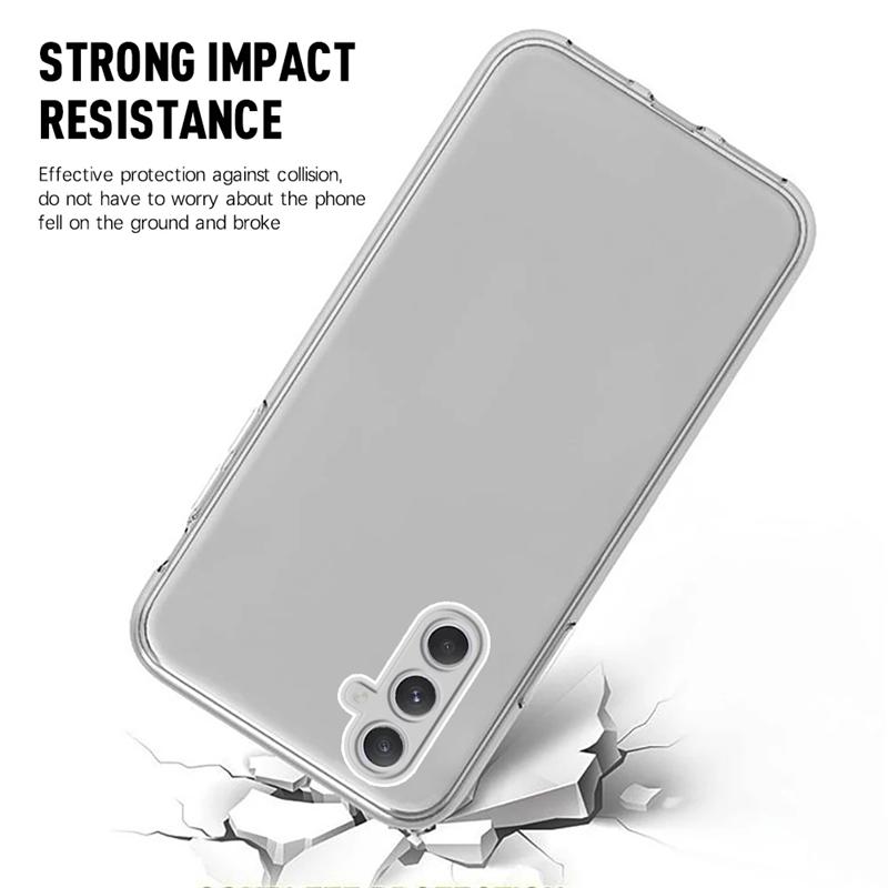 Прозрачный силиконовый двойной чехол на 360° для Samsung Galaxy A55 A15 A05S A54 A14 A04S A53 S23 S24 Ultrs Plus Redmi Note 13 iPhone 15 14 13 12 Pro Max полное покрытие