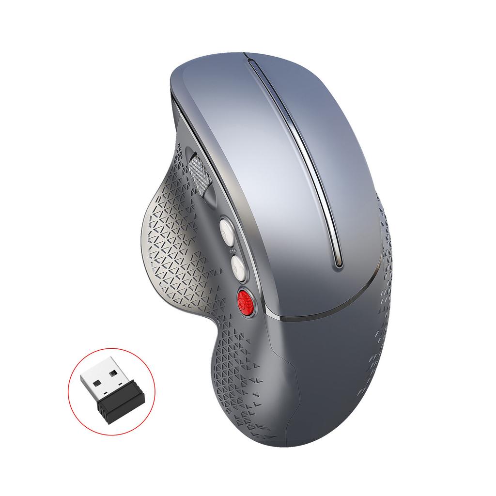 Беспроводная вертикальная мышь 2.4G эргономичная вертикальная игровая мышь с 6 кнопками, боковая часть из алюминиевого сплава