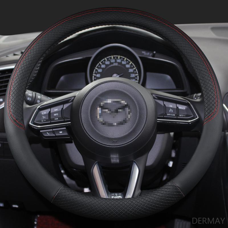Чехол на руль DERMAY из ПУ кожи для спортивного автомобиля Mazda CX-3 CX-4 CX-5 CX-7 CX-9 Противоскользящий Funda Volante Автоаксессуары