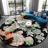 3D Flower Round Carpet Living Room Decoration Floor Mats for Home Bedroom Anti-SlipPlayroom Decor Rug Non-slip Mat