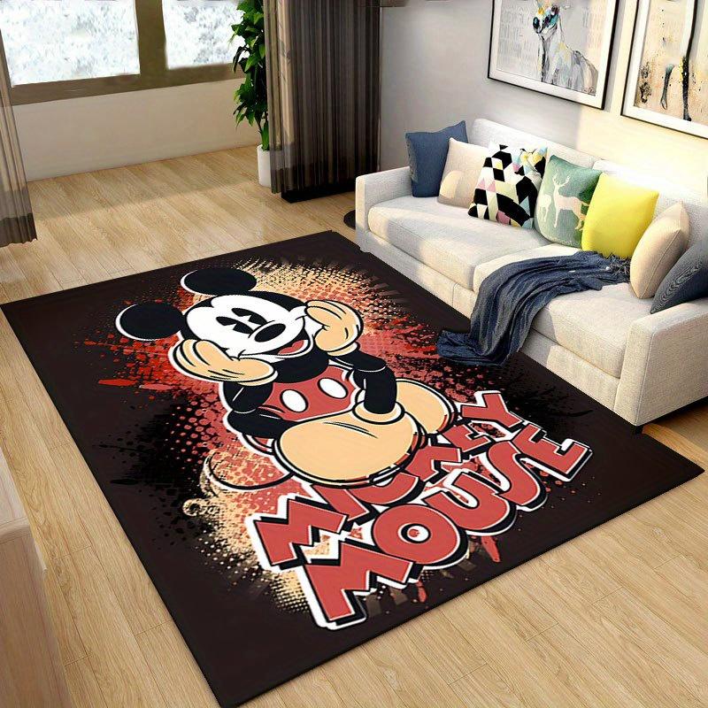 1 шт. Ковер с рисунком Микки Мауса и Минни от Disney, Ковер для зоны, Нескользящий ковер, Ручная стирка, Коврик для пола, Подходит для гостиной, спальни, домашнего декора