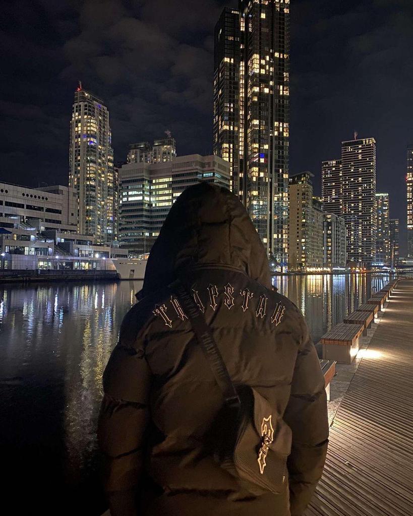 Trapstar Retro Cotton Jacket: Blue Letter Embroidery, Stand Collar, Couple Style Outerwear